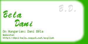 bela dani business card